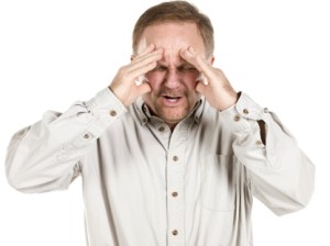 old man with a headache